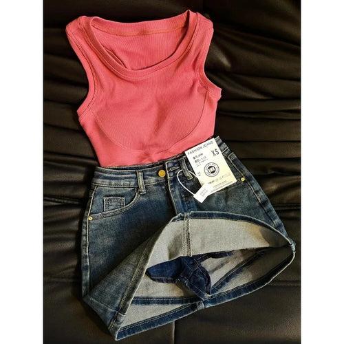 Everyday Denim Utility Skirt